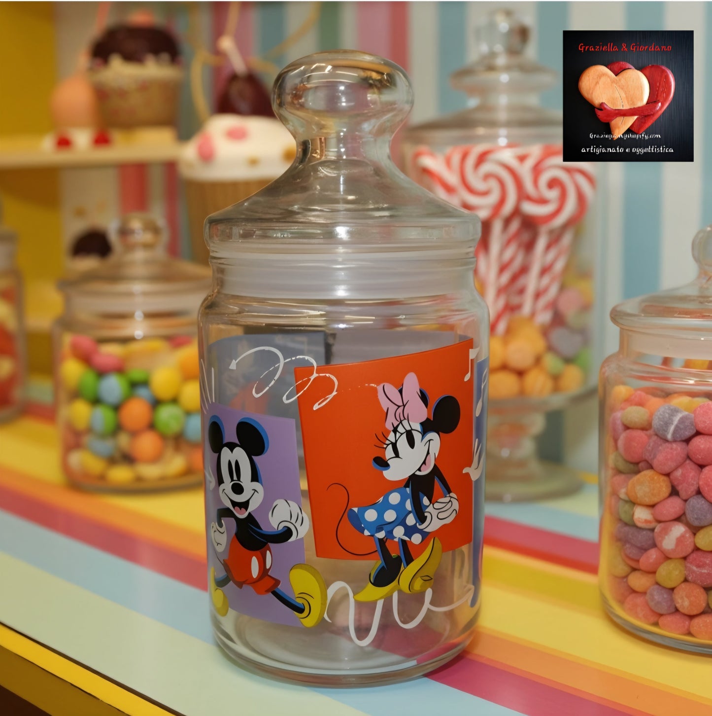 Barattolo decorato Topolino & Minnie - GrazieGio