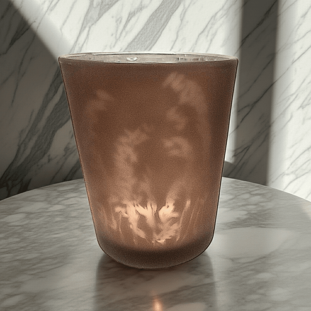 Portacandele Vetro Decorato Trasparente 12cm - Elegante Classico - GrazieGio