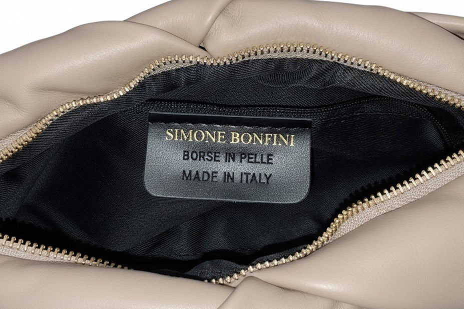 Borsa Grace in Pelle Intrecciata Beige - Made in Italy - GrazieGio