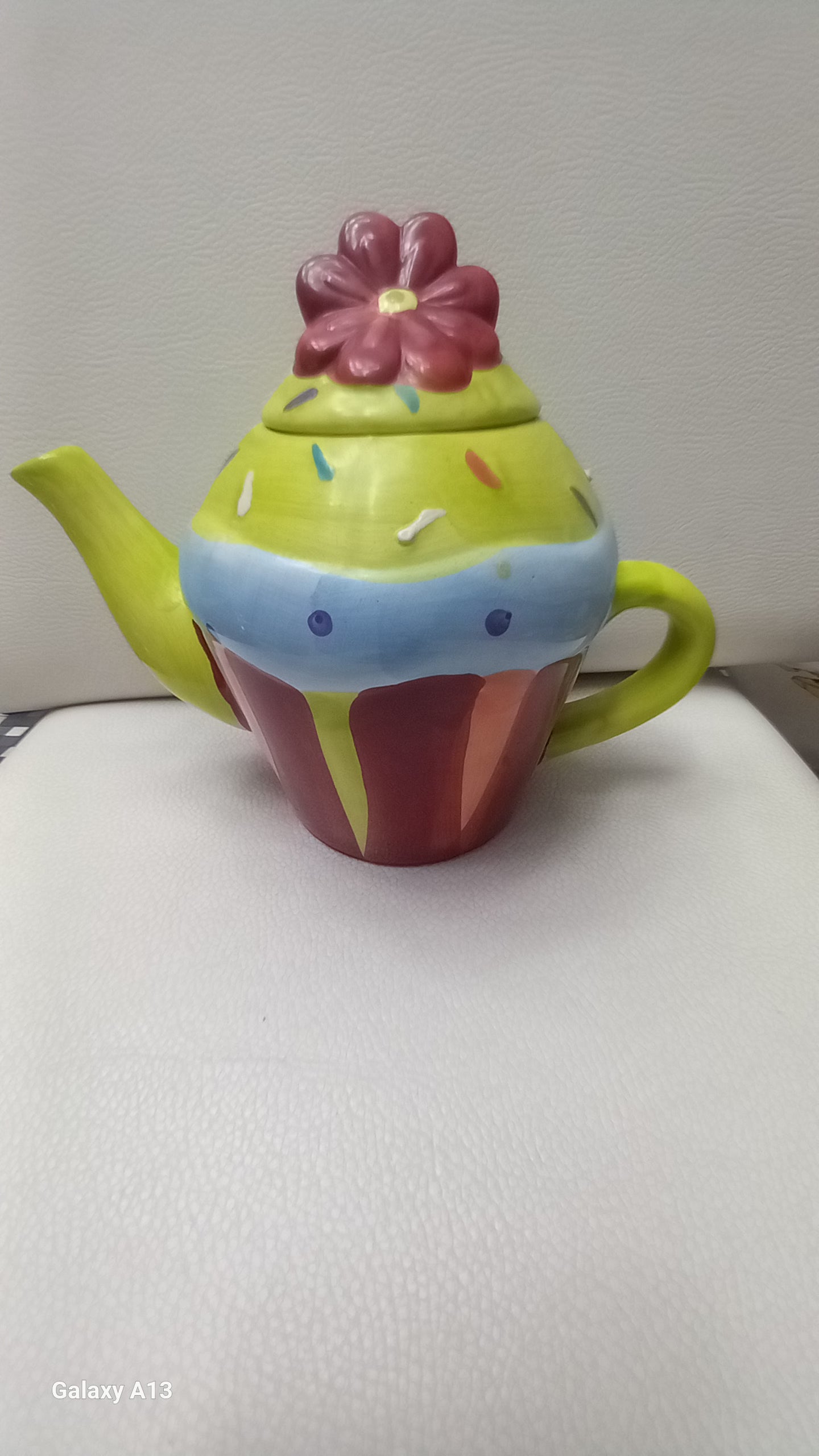 Teiera colorata decorata con motivi dolci 20cm
